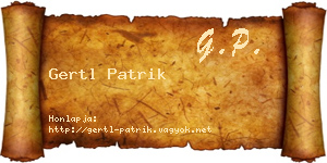 Gertl Patrik névjegykártya